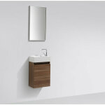 Meuble lave - main salle de bain design siena largeur 40 cm noyer