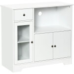 Meuble micro - ondes pour cuisine - tiroir, 3 portes, niche - dim. 90l x 40l x 82h cm - mdf blanc
