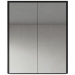 Badplaats - meuble a miroir cuba 60 x 72 cm bois noir - miroir armoire miroir salle de bains verre armoire ...