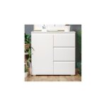Finori - buffet 1 porte 3 tiroirs 80x40, 1x78, 4 cm blanc - mitz