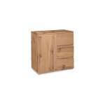 Finori - buffet 1 porte 3 tiroirs 80x40, 1x78, 4 cm chne - mitz