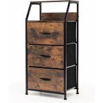 Meuble de rangement � 3 tiroirs, avec �tag�re sup�rieure et 3 tiroirs amovibles, structure en acier massif, ...