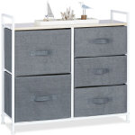 Meuble rangement 5 tiroirs tissu commode étagère tiroir tissu hxlxp: 77, 5 x 83 x 29 cm, gris - relaxdays ... Meuble rangement 5 tiroirs tissu commode étagère tiroir tissu hxlxp: 77, 5 x 83 x 29 cm, gris - relaxdays ...