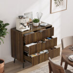 Meuble de rangement en bois, commode, coiffeuse, avec 3 tiroirs, pour salon, chambre, couloir - 80x38x78 ...