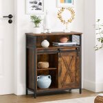 Meuble de rangement, buffet, avec porte, compartiment ouvert, �tag�re r�glable, style industriel, 70 ...