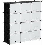 Meuble de rangement - meuble  chaussures modulable 12 casiers avec portes et tagres - dim. 125l x ...