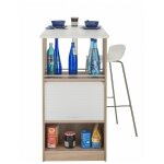 Meuble rangement de cuisine chne avec table - coloris: blanc