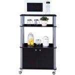 Meuble de rangement etag�re de cuisine roulant en bois chariot de cuisine de service micro - ondes couleur ...