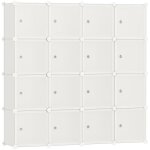 Songmics - meuble de rangement modulable, 16 cubes, �tag�re en plastique, avec portes, pour v�tements, ...