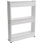 Tendance - meuble de rangement pp 3 niveaux sur roulettes - blanc Tendance - meuble de rangement pp 3 niveaux sur roulettes - blanc