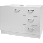 Casaria - meuble de rangement sous évier lavabo blanc salle de bain 3 tiroirs Casaria - meuble de rangement sous évier lavabo blanc salle de bain 3 tiroirs