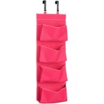 Meuble de rangement � suspendre 4 sections au - dessus de la porte en polyester polyester (rose)