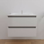 Arlequin - meuble salle de bain 70 cm - vasque blanc - traverses gris