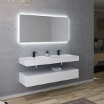 Meuble de salle de bain avellino - 1400 blanc