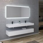 Meuble de salle de bain avellino - 1600 blanc