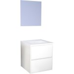 Zen - meuble de salle de bain belis - a suspendre - miroir suspendu - 60cm - blanc - ondee