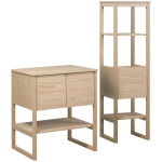 Mob - in - meuble de salle de bain chne 70 cm + colonne de rangement chne 145 cm atoll