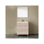 Meuble de salle de bain  poser eko avec miroir et lavabo sable - 75cm