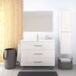 Meuble de salle de bain à poser kayla avec miroir et lavabo - 3 tiroirs - blanc - 60cm avec colonne assortie ... Meuble de salle de bain à poser kayla avec miroir et lavabo - 3 tiroirs - blanc - 60cm avec colonne assortie ...