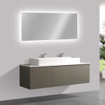 Bernstein - meuble de salle de bain luna 1600 gris mat avec plan vasque en fonte minrale - vasque & ...