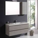 Kiamami valentina ? meuble suspendu de salle de bains 120 cm ? lavabo en marbre min�ral ? 2 tiroirs ? ...