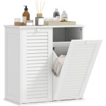 Meuble de salle de bain avec panier � linge, armoire de salle de bain en bois, 2 portes, 2 paniers, 70 ...