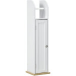 Meuble de salle de bain support papier toilette avec placard et �tag�res r�glables 20 x 20 x 80 cm blanc ...
