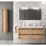 Meuble de salle de bain suspendu 120 cm en bois de chêne ostippo avec vasque intégré - astoria - 120 ... Meuble de salle de bain suspendu 120 cm en bois de chêne ostippo avec vasque intégré - astoria - 120 ...