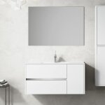 Meuble de salle de bains � suspendu itaca avec lavabo et miroir. livr� assembl� 90 cm avec le vasque ...