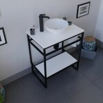 Cuisibane - meuble salle de bain avec vasque  poser structura 70 cm - blanc