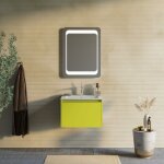 Kiamami valentina - meuble de salle de bains vert olive 60 cm, lavabo en céramique et miroir monaco Kiamami valentina - meuble de salle de bains vert olive 60 cm, lavabo en céramique et miroir monaco