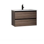 Meuble de salle de bain wabi 80x60x45 cm en orme habano avec vasque en c�ramique, soft - close ? kassia ...