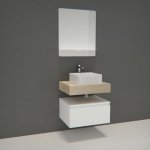 Mob - in - meuble de salle de bain will - plan suspendu 60 cm + vasque + miroir + meuble tiroir + equerres ... Mob - in - meuble de salle de bain will - plan suspendu 60 cm + vasque + miroir + meuble tiroir + equerres ...