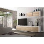 Hogar24 - meuble tv de salon à quatre portes, avec élément mural et étagère, couleur chêne canadien et ... Hogar24 - meuble tv de salon à quatre portes, avec élément mural et étagère, couleur chêne canadien et ...