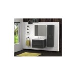 Sanitaire - meuble vasque jupiter 3. 0 bleu canard 80 cm - sans miroir