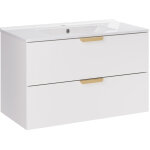 Meuble simple vasque encastr�e 80cm oria blanc mat