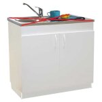 Meuble sous - �vier m�lamin� sim'hydro 2 portes 1000x600mm - n�ova - s12n42100h