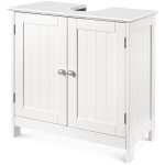 Meuble sous - lavabo  2 tages et 2 portes meuble de rangement de salle de bain