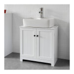 Sobuy - meuble sous - lavabo  2 tages et 2 portes meuble de rangement de salle de bain  bzr18 - w