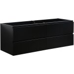 Meuble sous lavabo angela 140cm - badplaats - noir mat - armoire