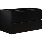 Badplaats - meuble sous lavabo angela 90cm noir mat - armoire