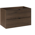 Meuble sous lavabo suspendu terra villa coloris noyer fonc� 80 cm