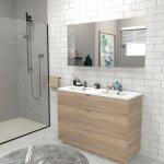 Le quai des affaires - meuble sous - vasque 3 tiroirs marbella 120 cm + vasque / dcor chne blanchi ...