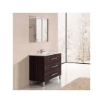 Meuble sous - vasque de salle de bain ribera avec vasque et miroir. livr� assembl� 70cm ch�ne sinatra ...