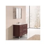 Meuble sous - vasque de salle de bain ribera avec vasque et miroir. livré assemblé 75cm frêne tea Meuble sous - vasque de salle de bain ribera avec vasque et miroir. livré assemblé 75cm frêne tea