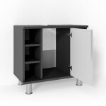 Vicco - meuble sous vasque simple fynn, anthracite, 60 x 54 cm