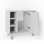 Vicco - meuble sous vasque simple fynn, blanc haute brillance, 60 x 54 cm