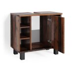 Vicco - meuble sous vasque simple fynn, bois antique, 60 x 54 cm