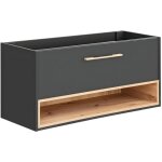Vente - unique ? meuble sous vasque suspendu gris anthracite 120 cm ? 1 tiroir soft close ? pose murale ...
