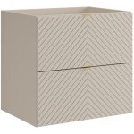 Meuble sous vasque suspendu en chevrons - coloris beige - 60 cm - dorioni